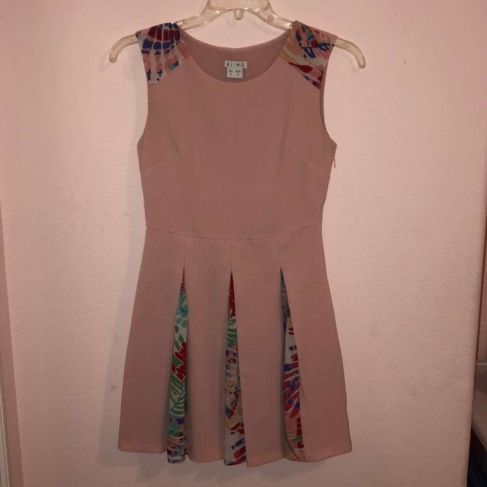 KLING Light Pink Dress Dress with Colorful Panels